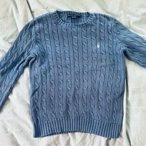 Ralph Lauren Women's Blue Cable Knit Sweater